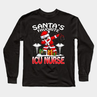 Santas Favorite Icu Nurse Christmas T Shirt Long Sleeve T-Shirt